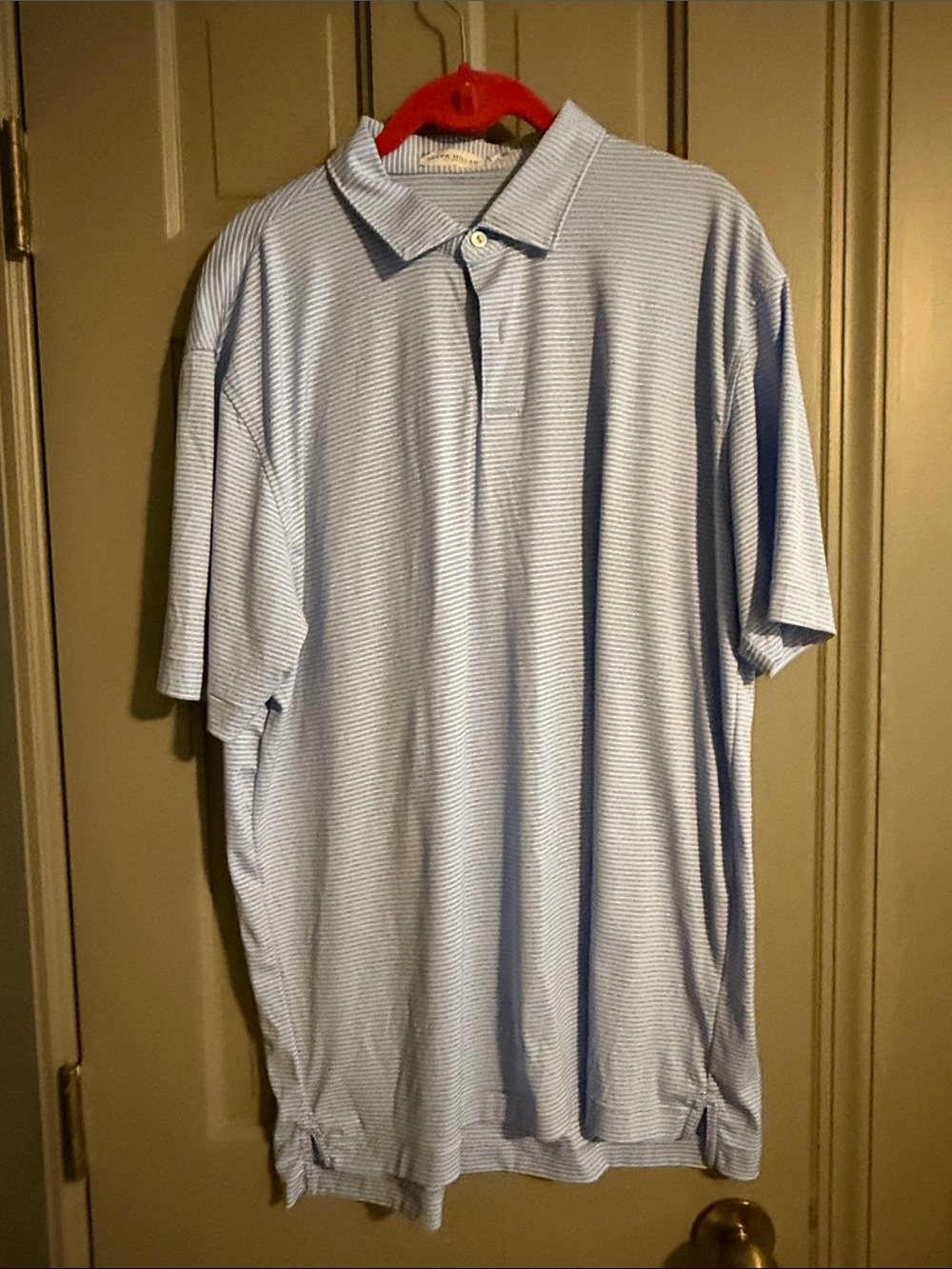 Peter Millar Light Blue Micro-Striped Polo